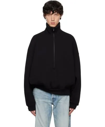 Fear of God Black Fleece Half Zip Mockneck Sweatshirt