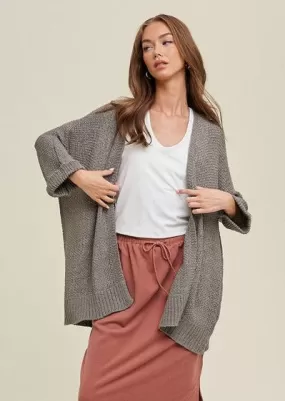 FINAL SALE - Gray Beachy Cardigan