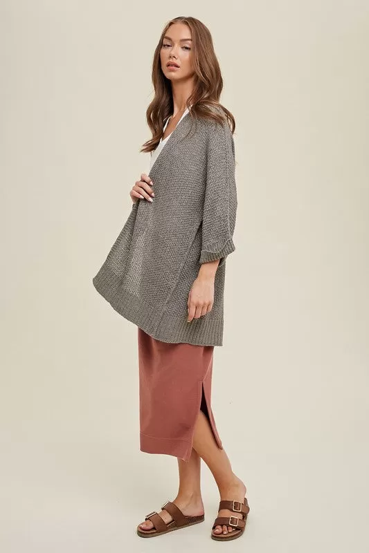 FINAL SALE - Gray Beachy Cardigan