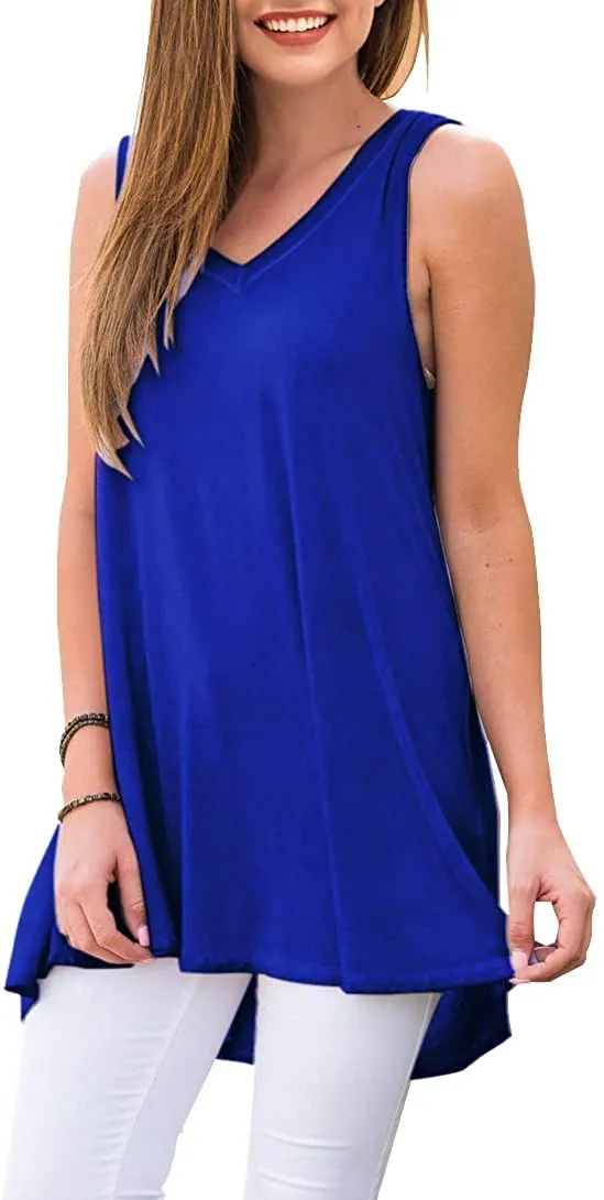 Haute Edition Women's V-Neck Tunic Length Long Tank