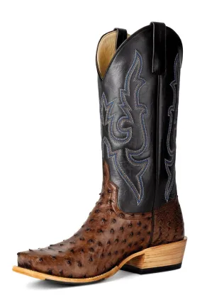 Horse Power Mens Kango Black Full Quill Ostrich Cowboy Boots 10.5 B