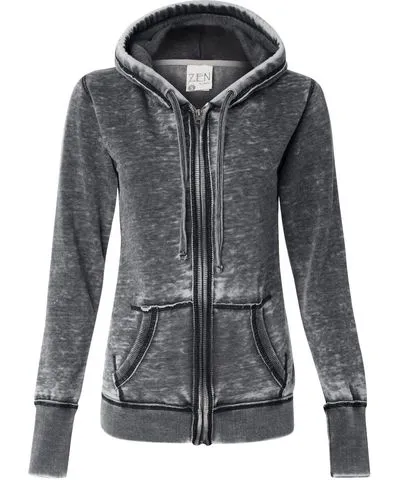 J. America Women's Zen Fleece Full-Zip Hooded Sweatshirt