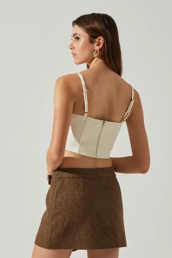 Janet Ruched Bustier Top - champagne