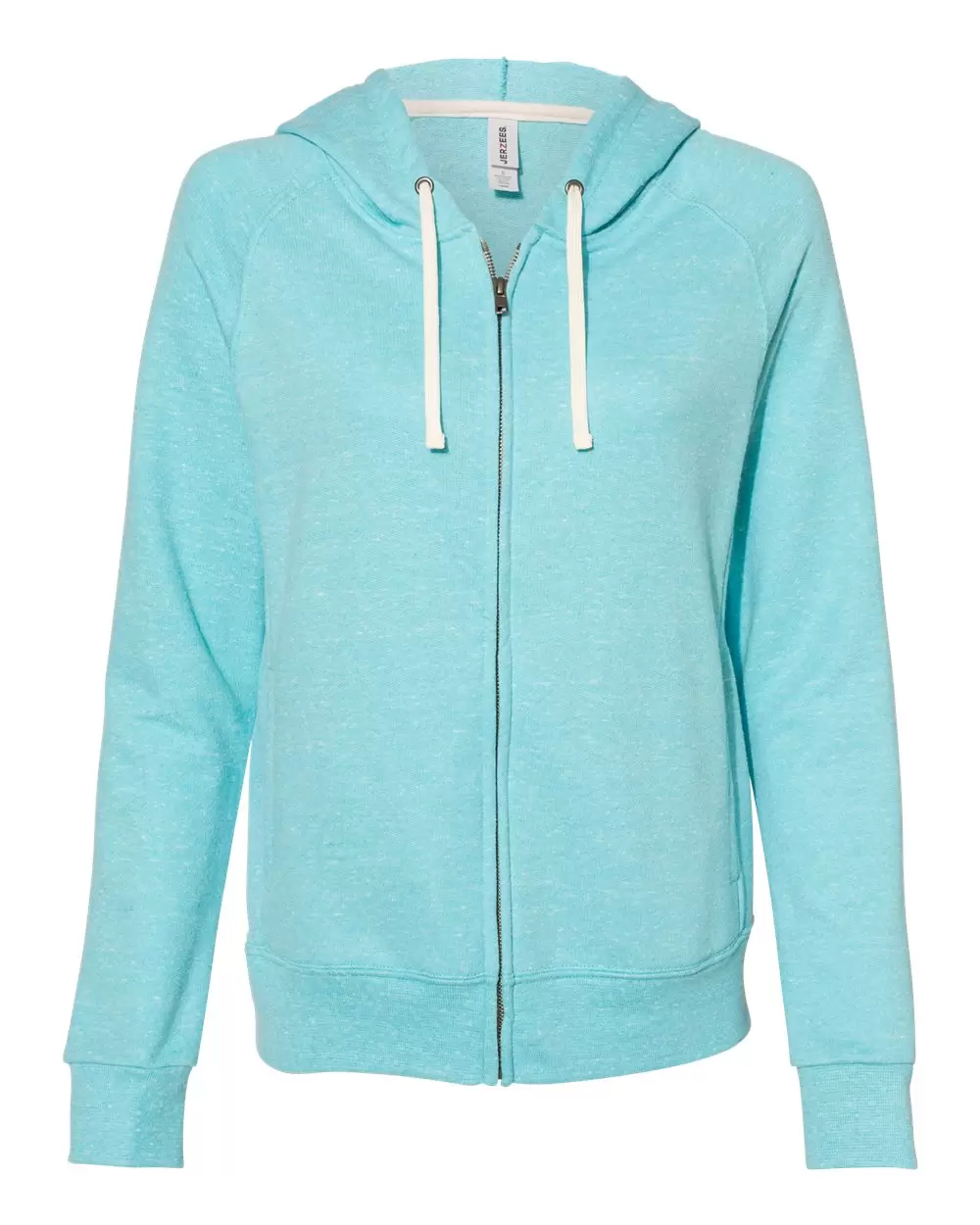 Jerzees 92WR Women's Snow Heather French Terry Full-Zip Hood Sweatshirt SKU: 92WR