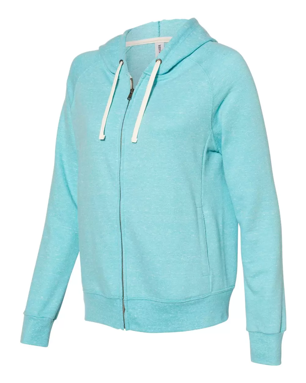 Jerzees 92WR Women's Snow Heather French Terry Full-Zip Hood Sweatshirt SKU: 92WR