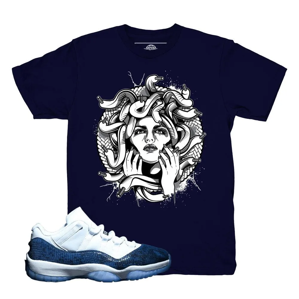 Jordan 11 Blue Snakeskin Medusa Shirt