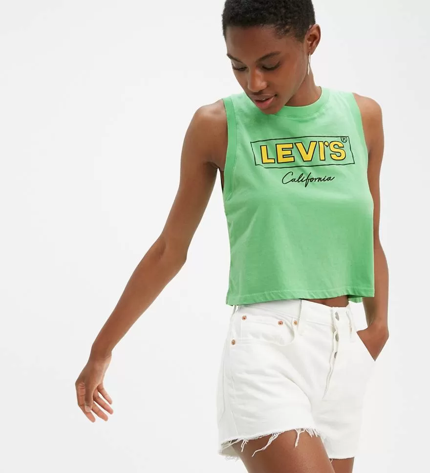 Levis Graphic Crop Tank Cali Green