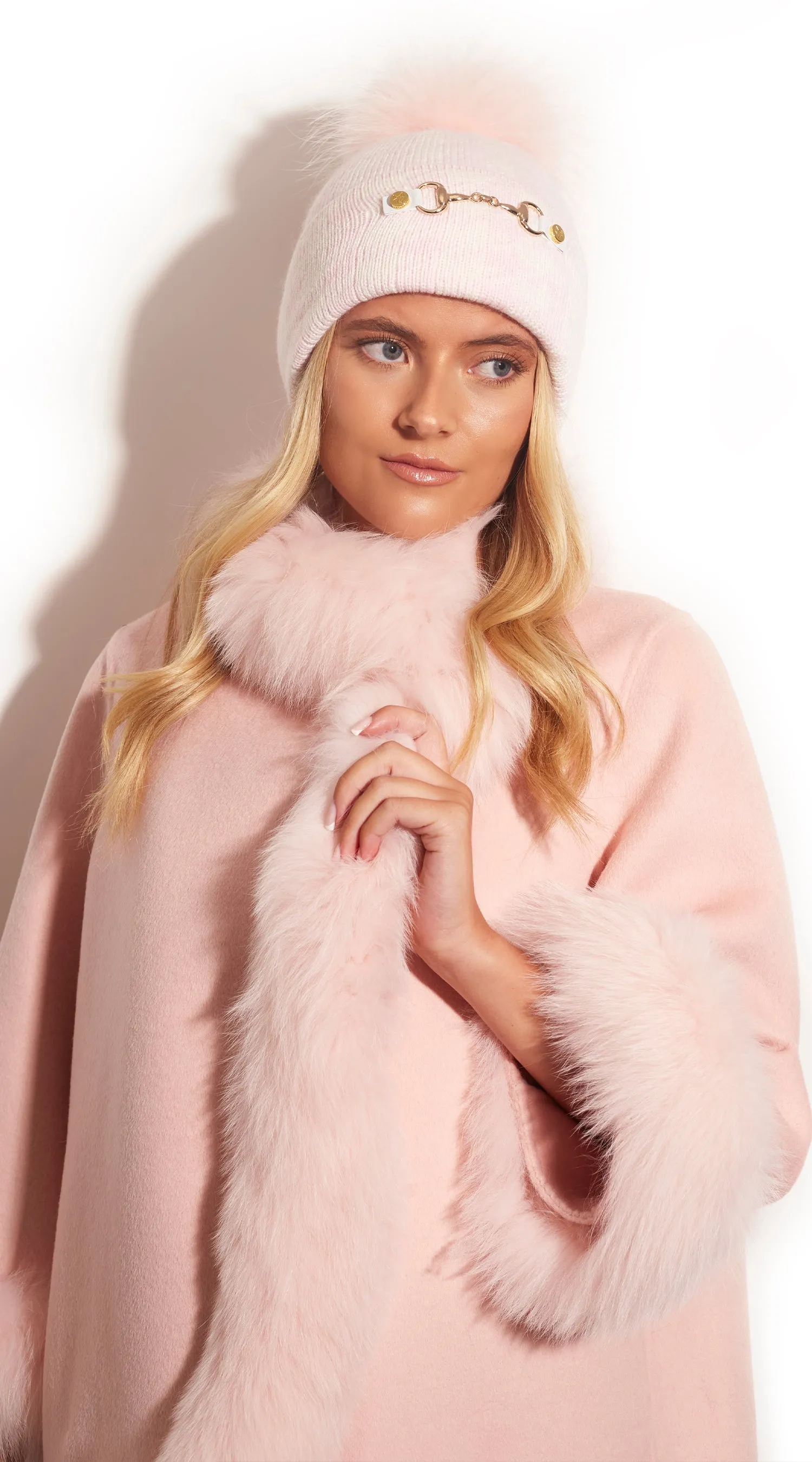 Lexington Pom Pom Hat - Pink/White