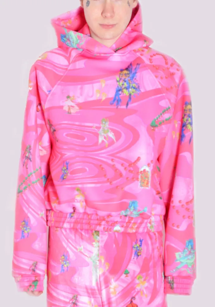 LIBERAL YOUTH MINISTRY LYM01T103 SCUBA HOODIE FAIRY PRINT