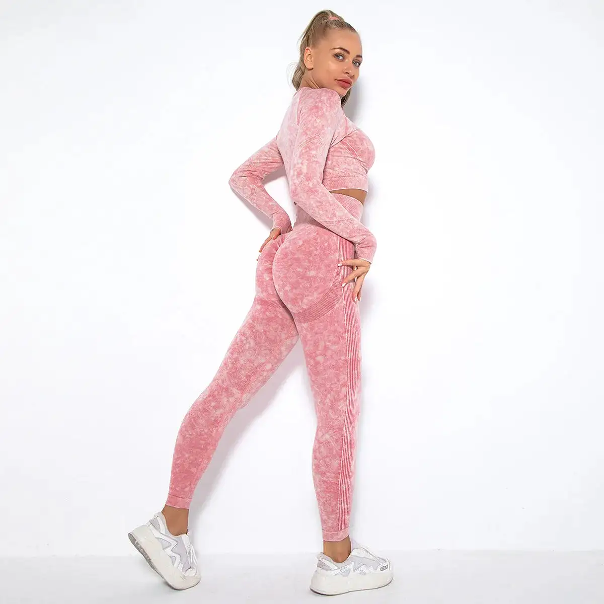 Long Sleeve Scrunch Yoga Suit (10 colors)