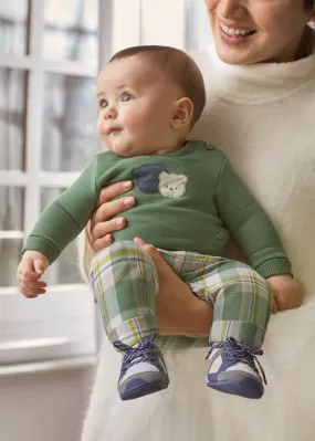 Long trousers & pullover for newborn boy - Forest