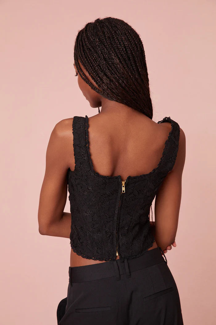 LoveShackFancy Lorelai Corset Bustier | Black