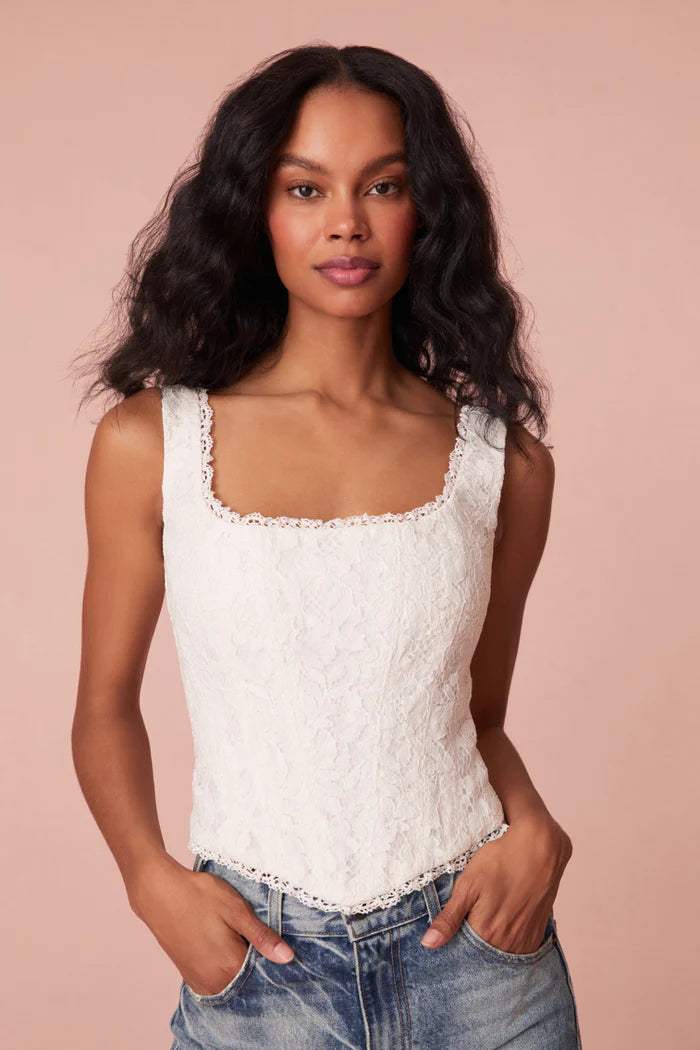 LoveShackFancy Lorelai Corset Bustier | Ivory