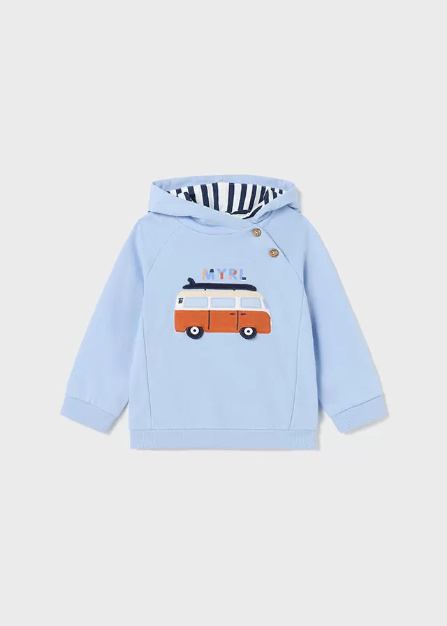 Mayoral Pullover with hood for baby boy - Lightblue