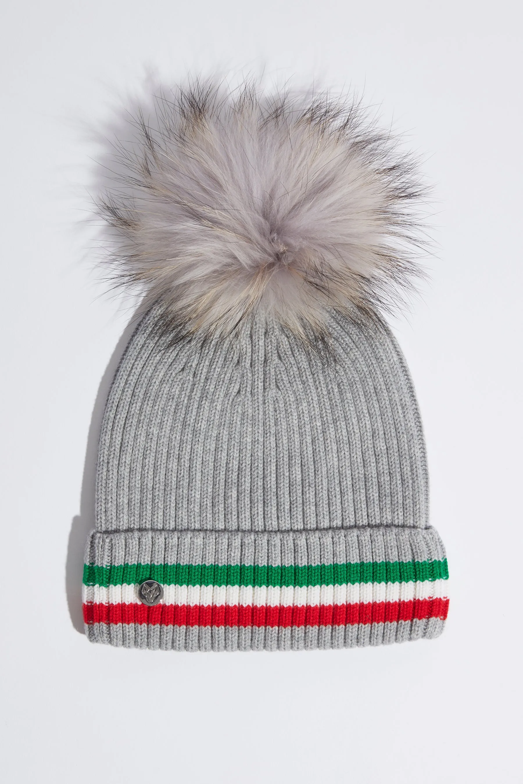 Mens Aston Merino Wool Pom Pom Hat - Grey