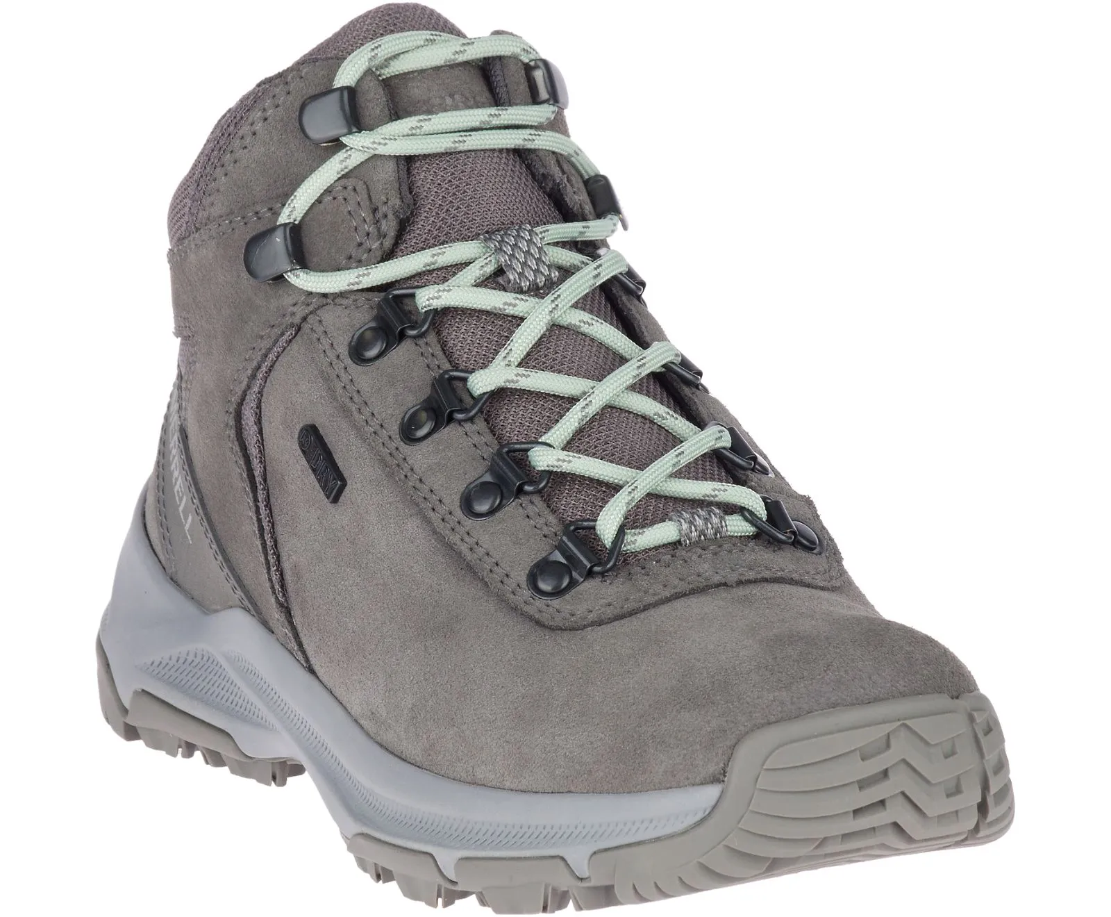 Merrell Womens Erie Mid Waterproof Hiker Boot- Charcoal Suede Leather