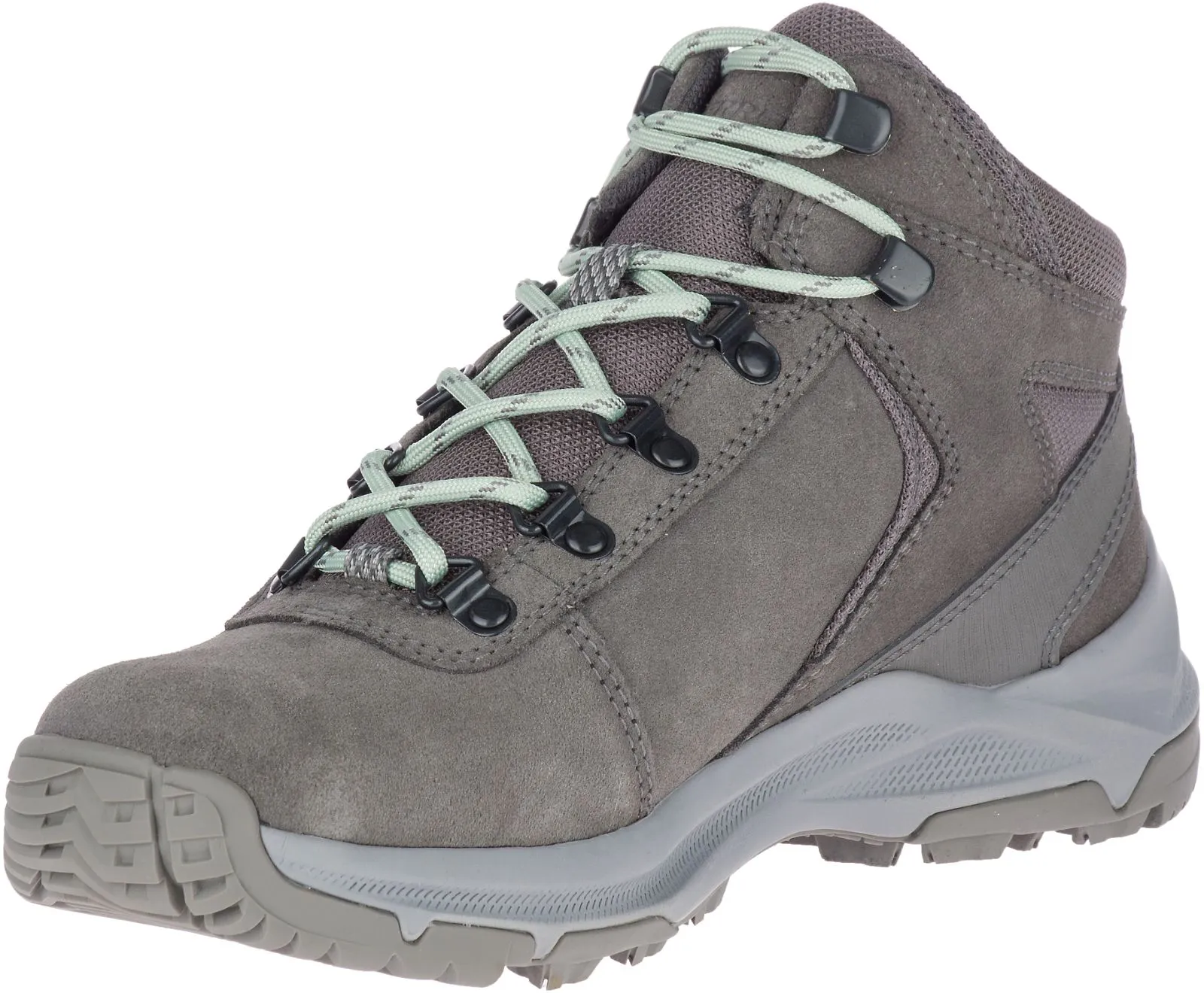 Merrell Womens Erie Mid Waterproof Hiker Boot- Charcoal Suede Leather