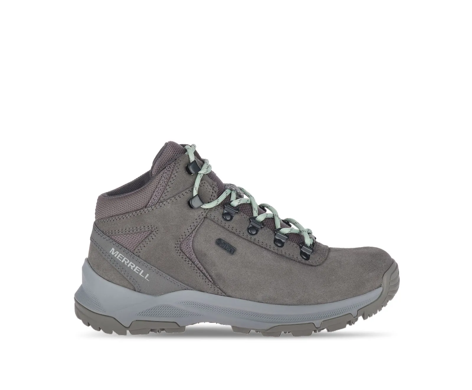 Merrell Womens Erie Mid Waterproof Hiker Boot- Charcoal Suede Leather