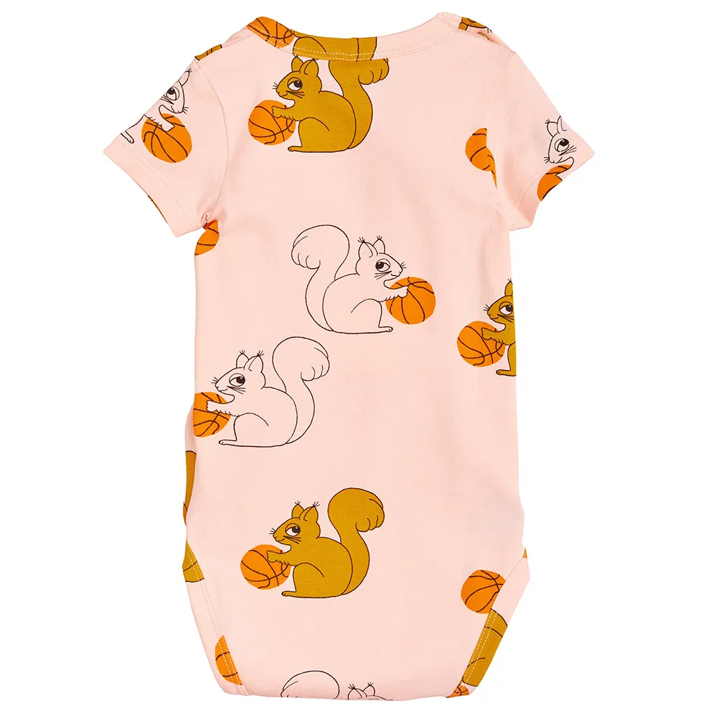 Mini Rodini Baby Squirrels Bodysuit Pink