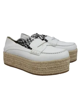 Miu Miu Scarpe Espadrillas platform in pelle bianca con lacci - N. 38