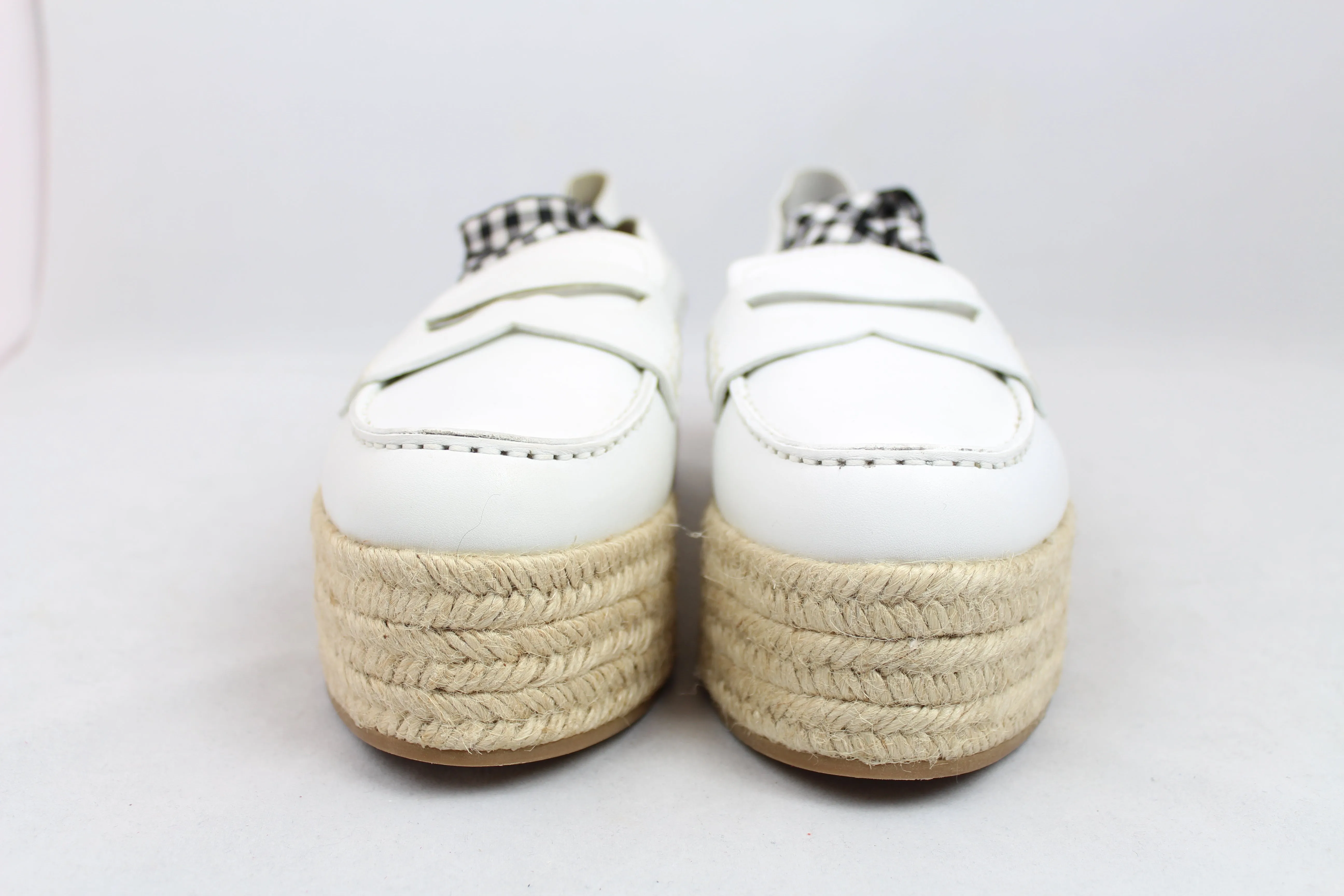 Miu Miu Scarpe Espadrillas platform in pelle bianca con lacci - N. 38