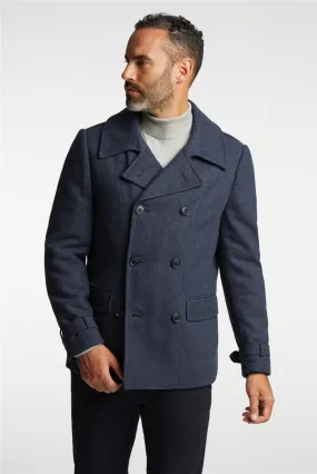 Navy Double Breasted Overcoat