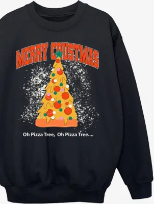 NW2 Christmas Merry Crustmas Kids Black Sweatshirt | Sweatshirts & Hoodies | George at ASDA