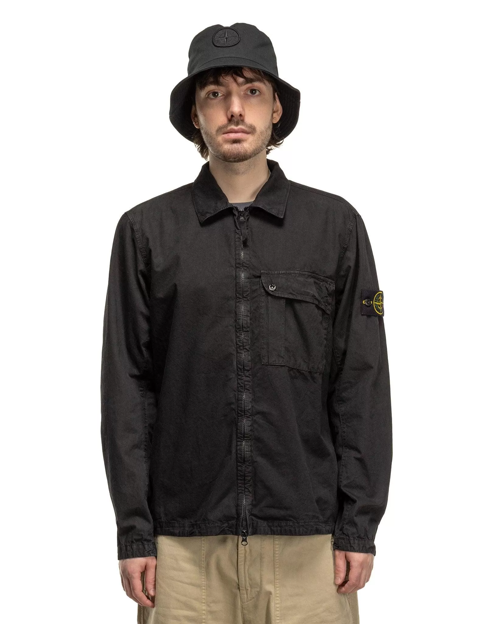 Old' Treatment Regular Fit Overshirt Black