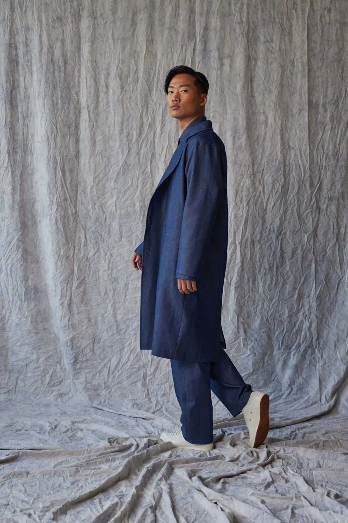 Organic Denim Overcoat