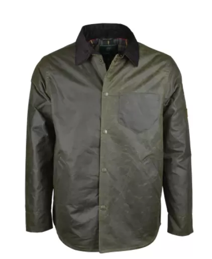 OXFORD BLUE OVERSHIRT ANTIQUE WAX OLIVE