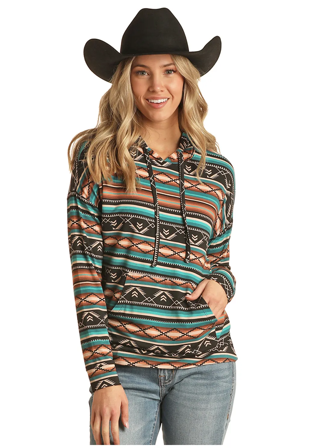 Panhandle Slim Women's Rock and Roll Southwest Hooded Sweatshirt