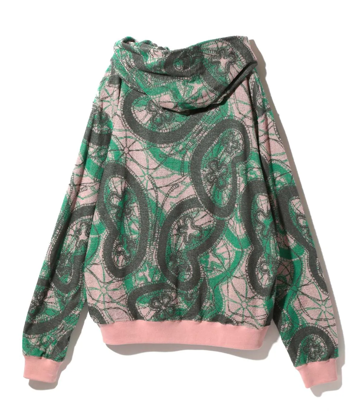 Papillon Pile Jacquard Classic Hoody - Pink/Green