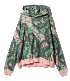 Papillon Pile Jacquard Classic Hoody - Pink/Green