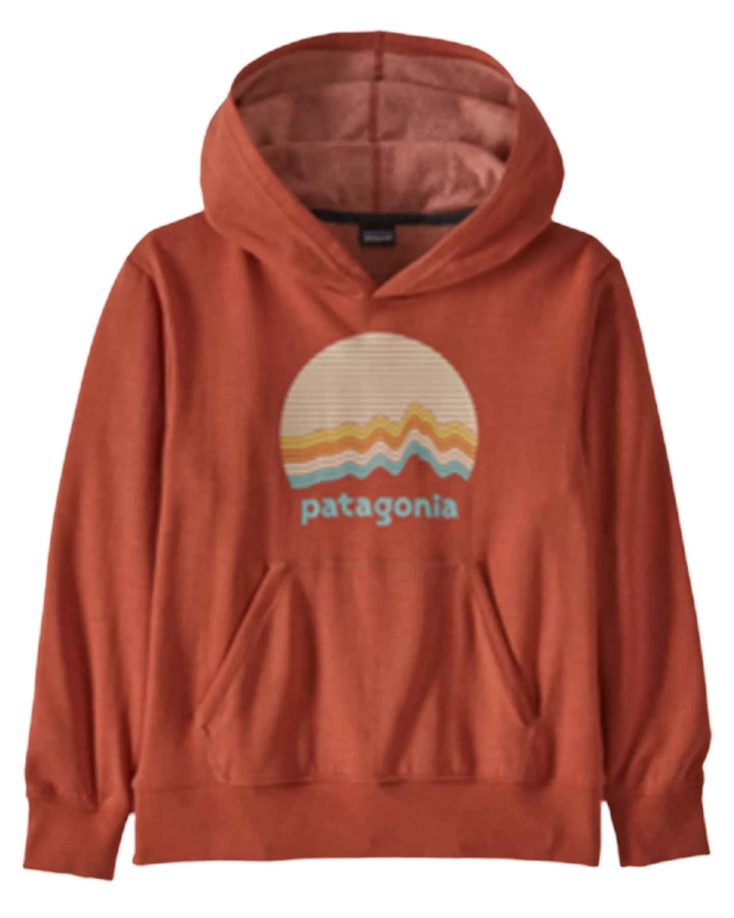 Patagonia Kids' Light Weight Graphic Hoody Sweatshirt - Ridge Rise Moonlight: Burl Red