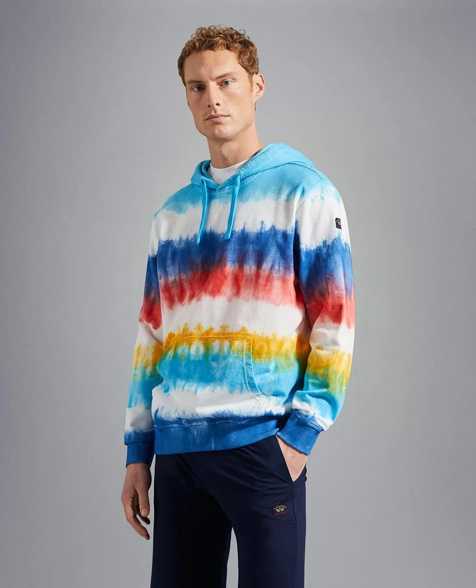 Paul & Shark - Hoody de coton rayé Tie & Dye