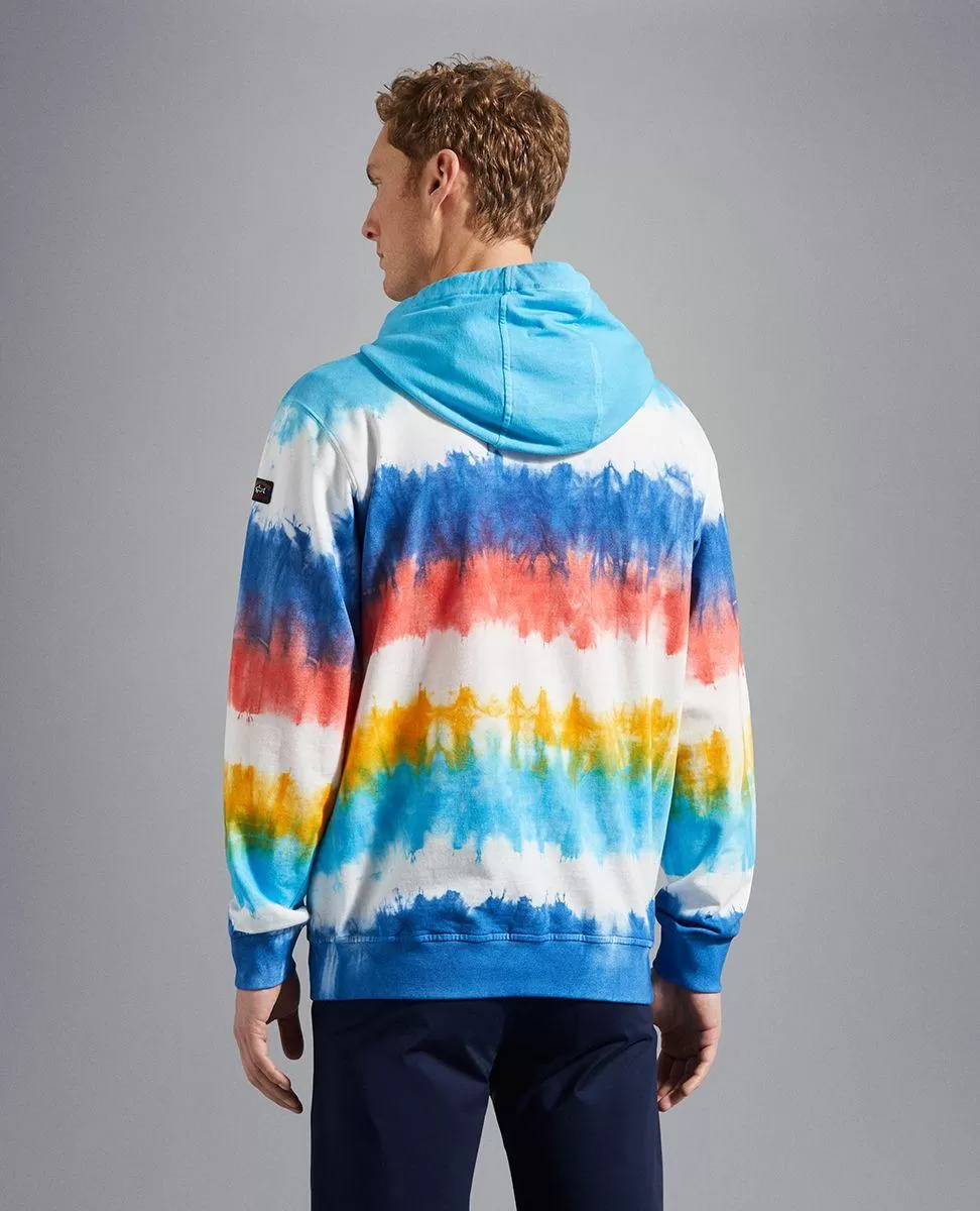 Paul & Shark - Hoody de coton rayé Tie & Dye