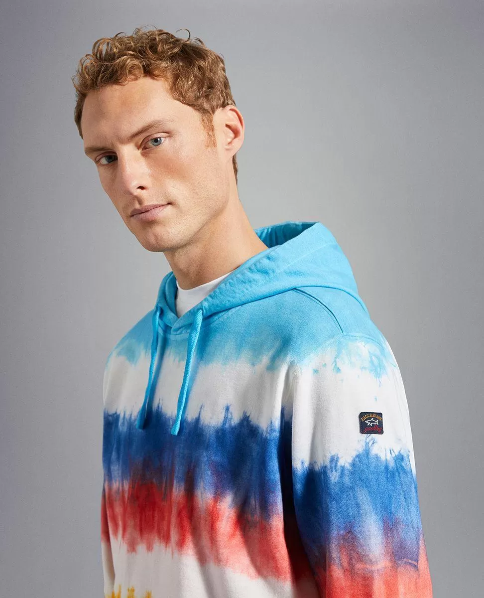 Paul & Shark - Hoody de coton rayé Tie & Dye