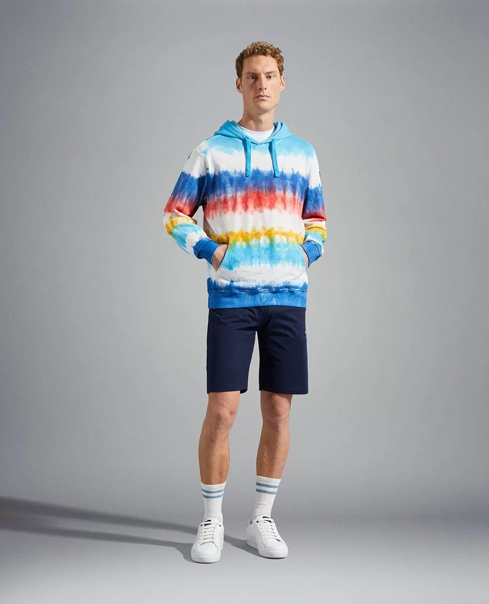 Paul & Shark - Hoody de coton rayé Tie & Dye