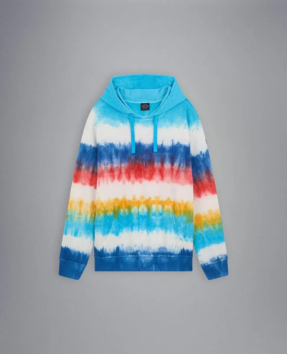 Paul & Shark - Hoody de coton rayé Tie & Dye