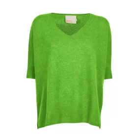 PULL KATE CON SCOLLO A V Donna Vert Fluo