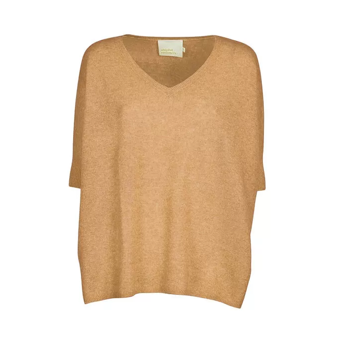 PULL KATE WITH V NECK Woman Camel 