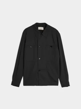 Soft Military Overshirt, Jet Black