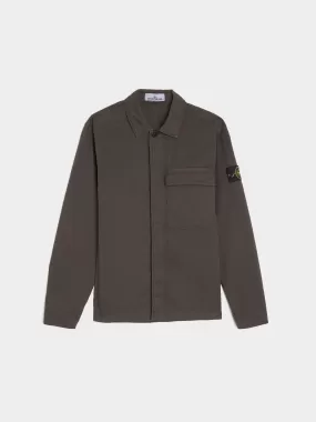 Stretch Cotton Cargo Overshirt, Charcoal