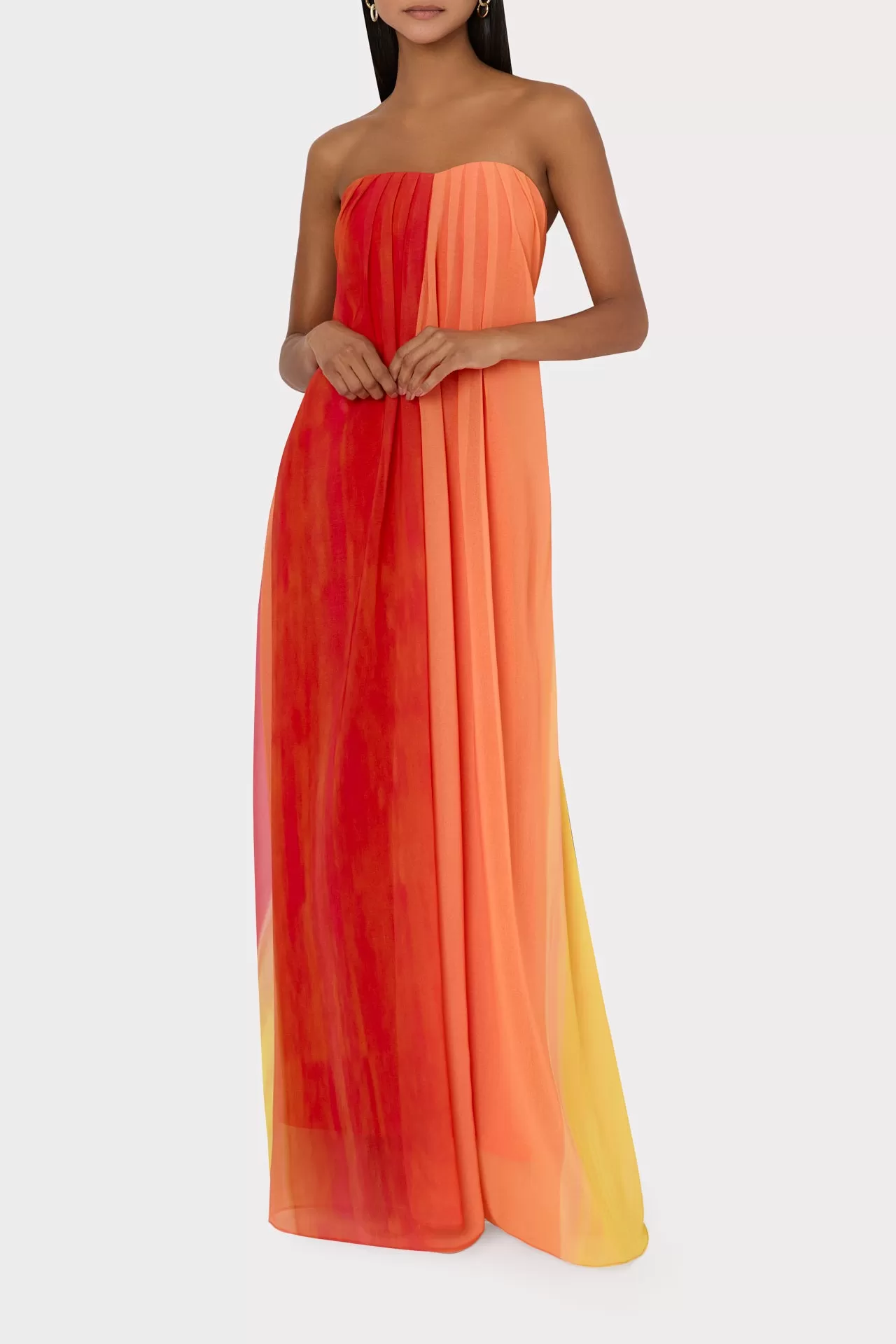 Sunset Stripe Strapless Dress