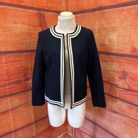 TALBOTS NAVY BLUE & WHITE JACKET SIZE 12 TCC