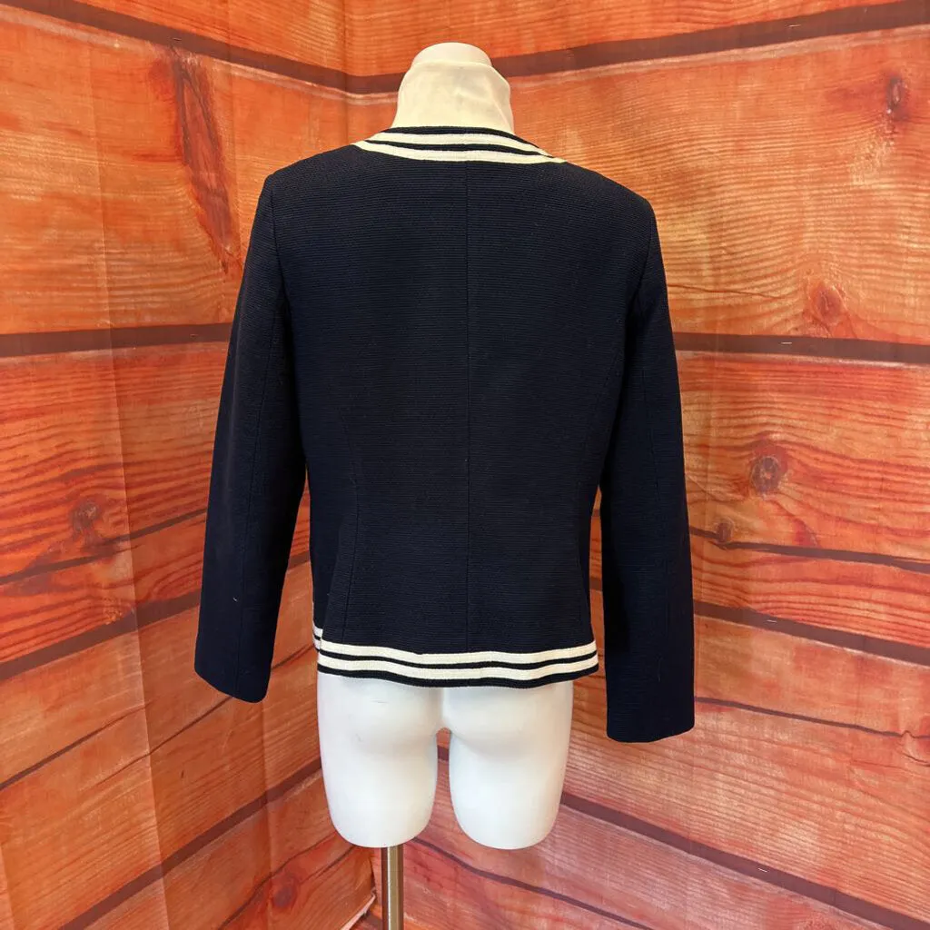 TALBOTS NAVY BLUE & WHITE JACKET SIZE 12 TCC