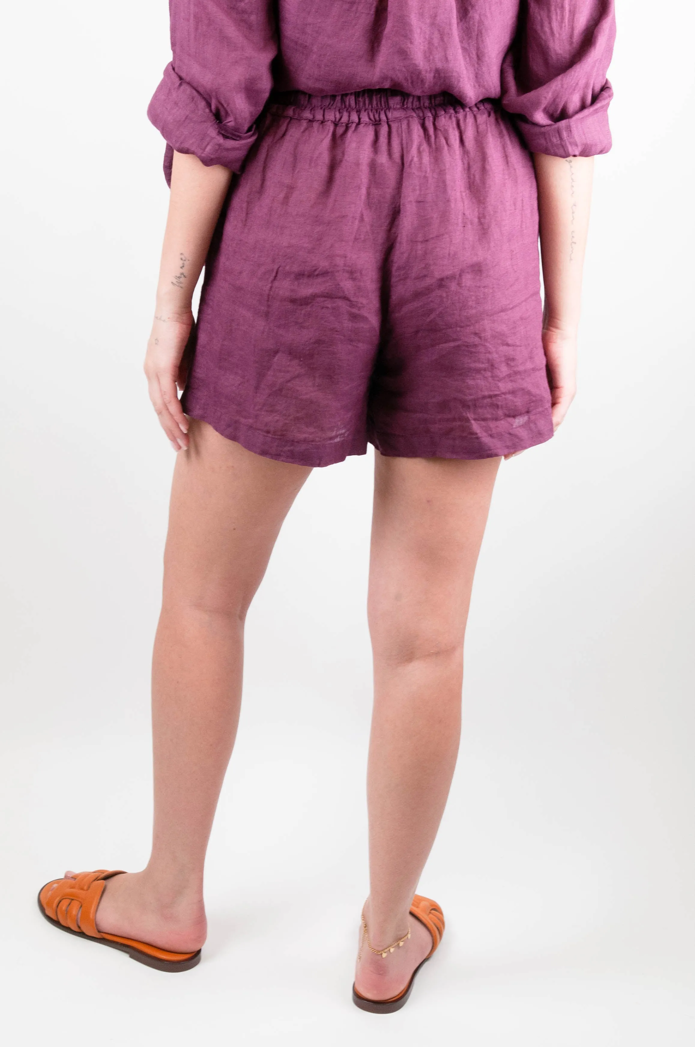 Tensione in - Shorts in puro lino con coulisse in taglia unica