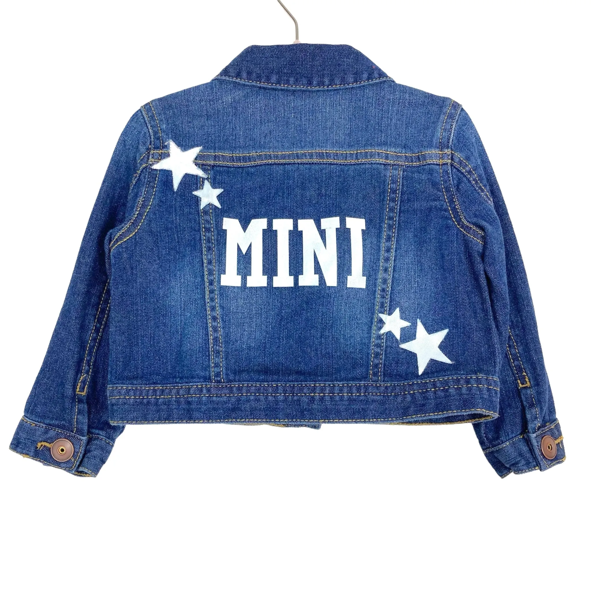 The Denim Blonde Harper Front Mini Back Denim Snap Closure Jacket- Size ~0-6M (see notes)