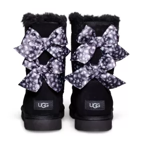 UGG Bailey Bow Leopard Black Boots - Women's