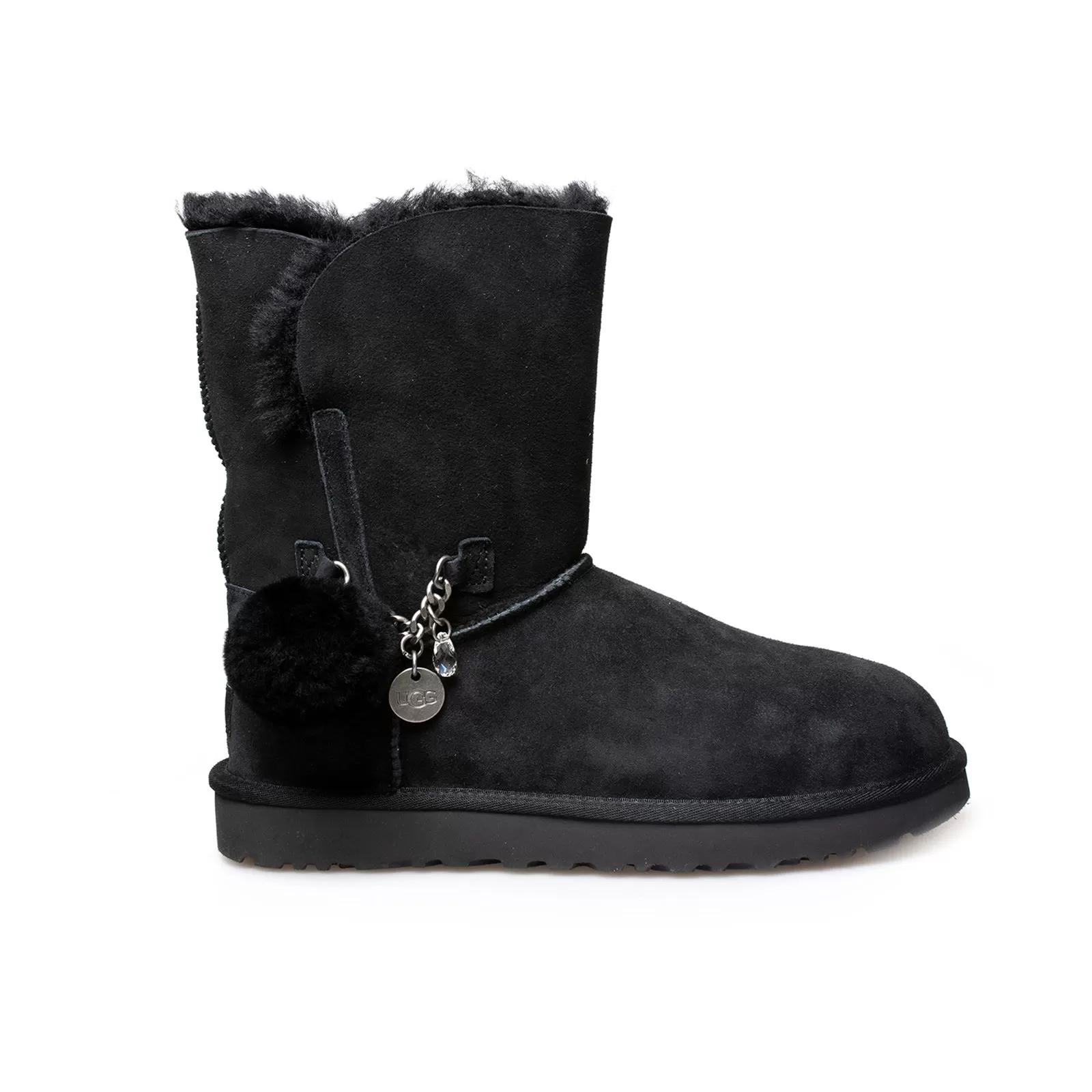 UGG Classic Short Charm Black Boots - Women's